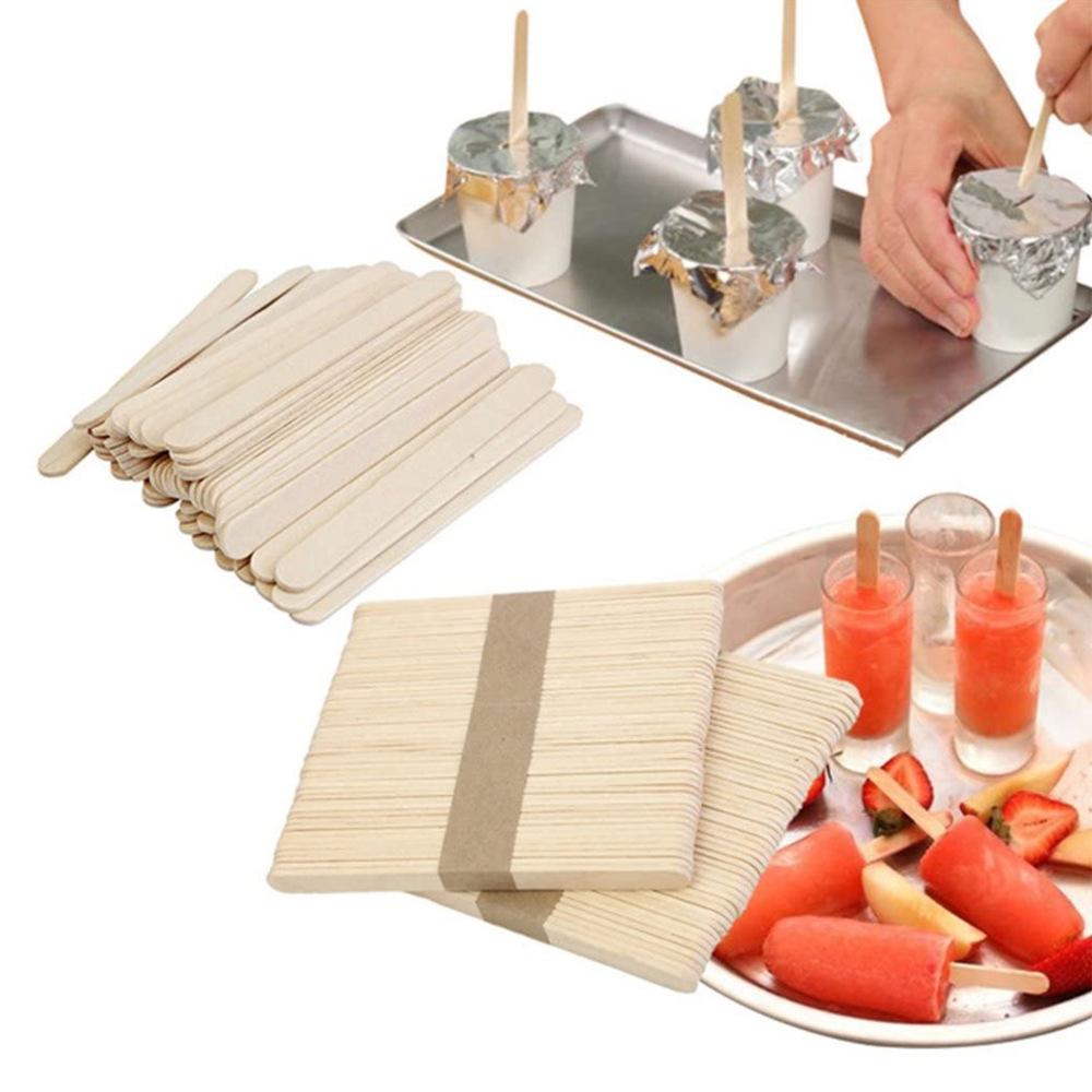 Палочки для мороженого Палочка для мороженого Депрессор для языка Деревянная палочка для мороженого Ручная работа Diy Натуральный цвет Палочка для мороженого 114*10*2 мм