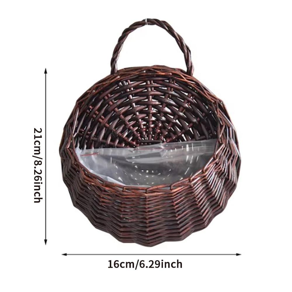 4-цветная настенная корзина из ротанга, плетеный цветочный горшок ручной работы, подвесная плетеная ваза, корзины для сада, балкона, украшения для дома в загородном стиле