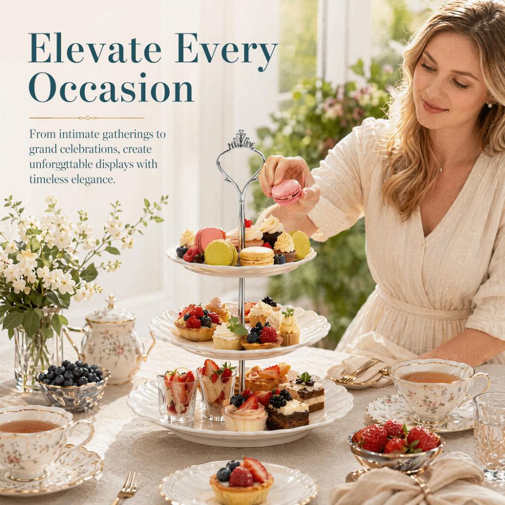 2 Tiers 3 Tier Cake Stands Zinc Alloy Tiered Fruit Plate Tiered Tray Hardware Dessert Display