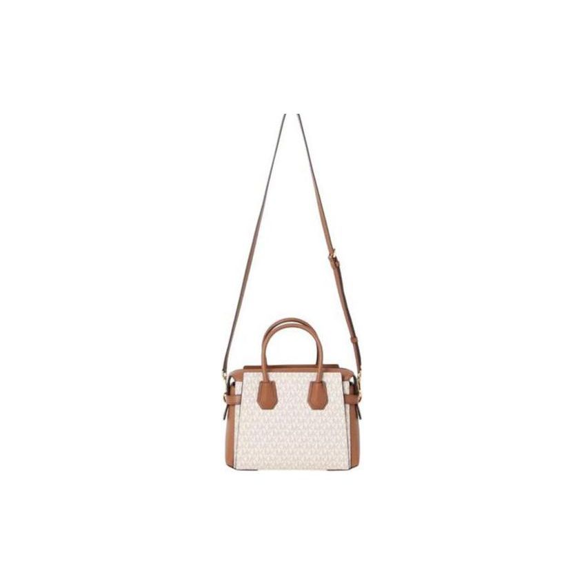 Michael Kors Mercer Classic Monogram Металлический Логотип Кожаная и Синтетическая Кожаная Сумка Через Плечо для Поездок Женские Сумки 35F2GM9S1B-150