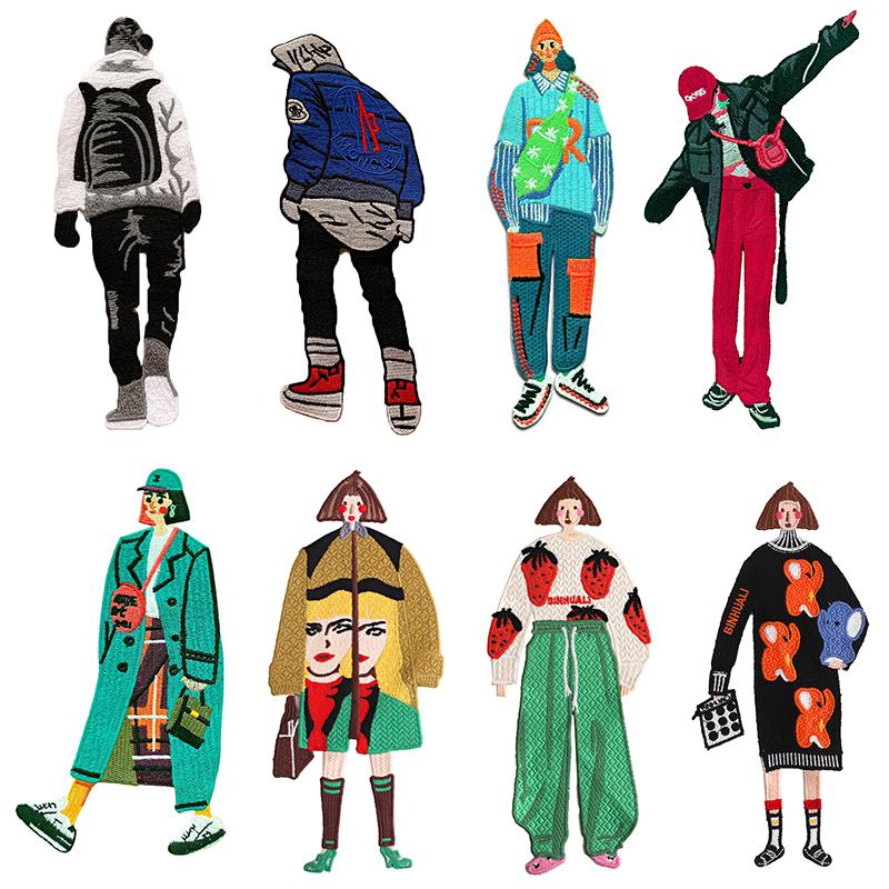 1 шт. вышивка своими руками аксессуары ткань аппликация модные женские значки для одежды большая нашивка ткань наклейка пришить заплатки