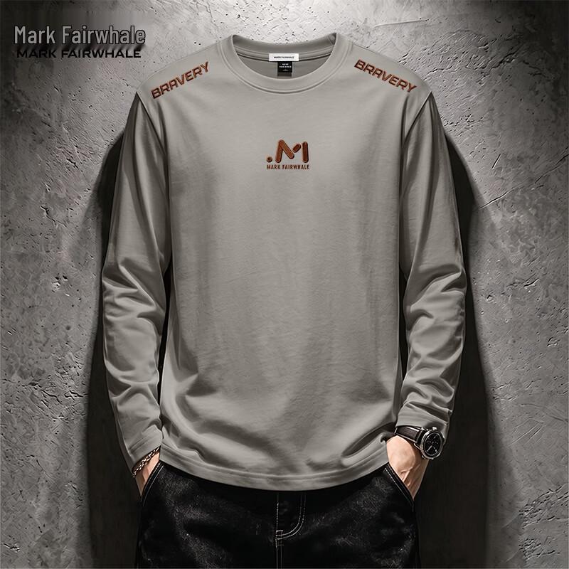 MARK FAIRWHALE Japanese-Style Cotton Long-Sleeve Crew Neck T-Shirt