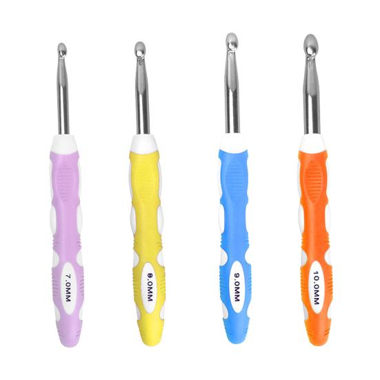 Большой крючок для вязания Эргономичная нескользящая ручка Крючок для вязания Толстая пряжа для вязания крючком