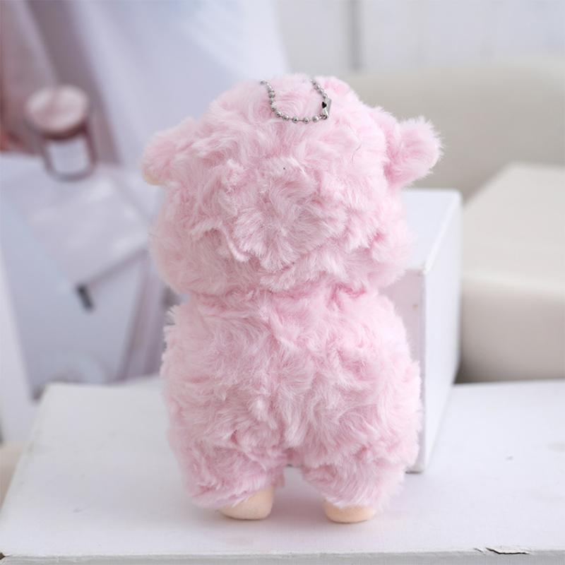 Little Sheep Plush Keychain Kawaii Cartoon Animal Stuffed Doll Lovely Pendant for Kids School Bag Decor