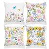 Чехол на подушку 18x18 с акварельными цветами и бабочками для декора фермерского дома весной/летом