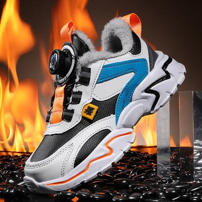 Обувь для мальчиков среднего размера для детей старшего возраста зимняя кожаная бархатная детская спортивная обувь для мальчиков учеников начальной школы на мягкой подошве для бега путешествия