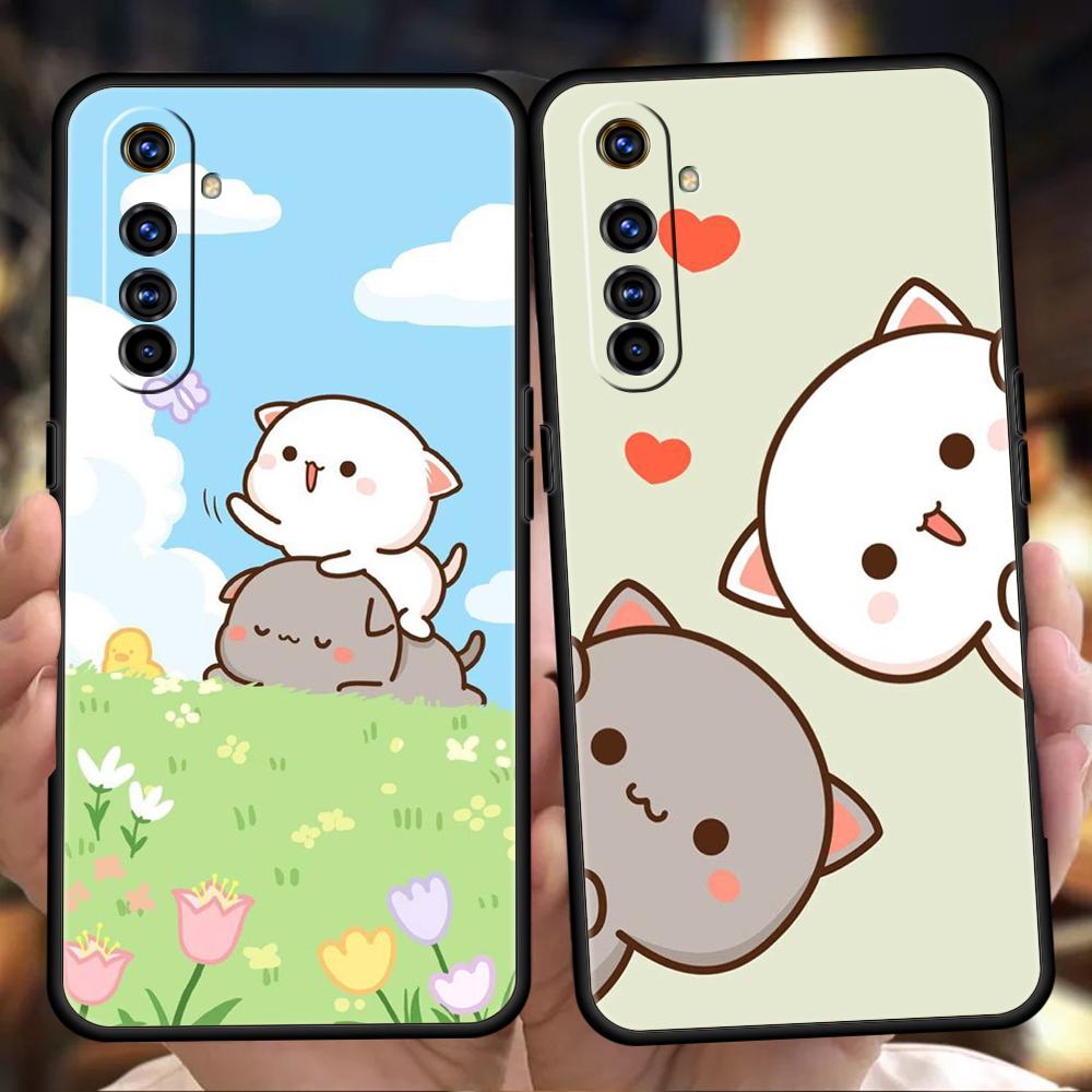 Чехол для телефона Кот Персик и Гома для Realme 8 9 Pro Plus 8i 9i 6 7 GT2 C21 C25 C3 C11 11 Pro 5G Plus Ударопрочный Силиконовый Чехол Сумки