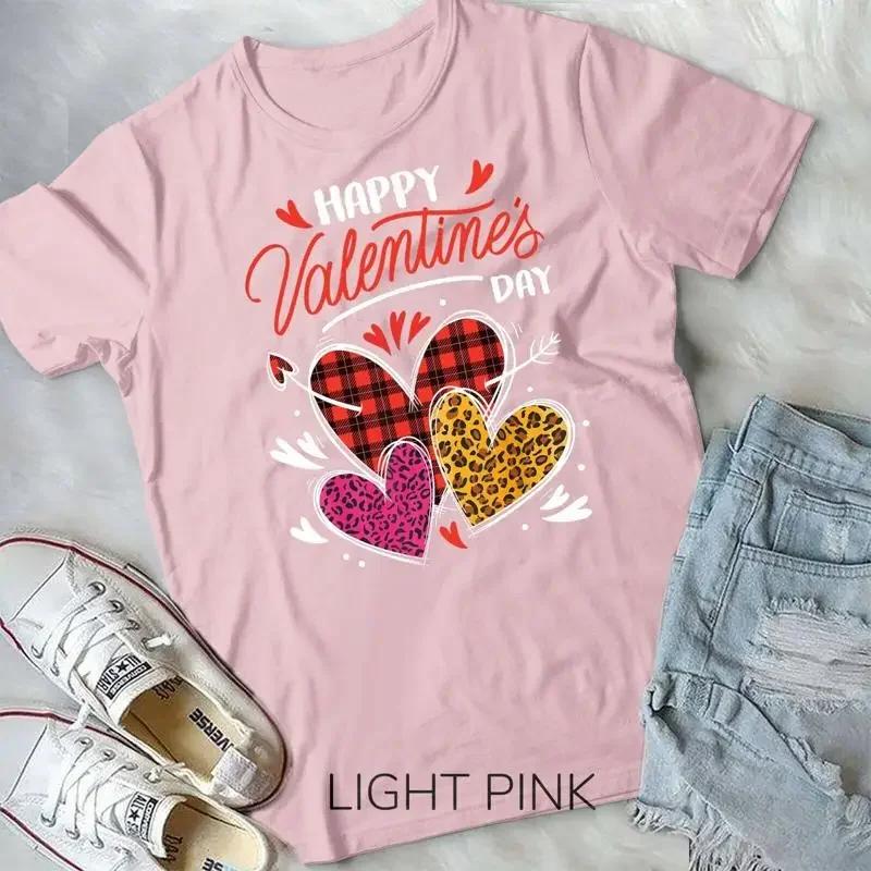 Happy Valentine S Day Three Leopard And Plaid Hearts Girls Unisex T Shirt Vintage Clothes