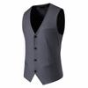 24 Solid Color Men's Fashion Vest V-Neck Single-breasted Vest Men's Factory