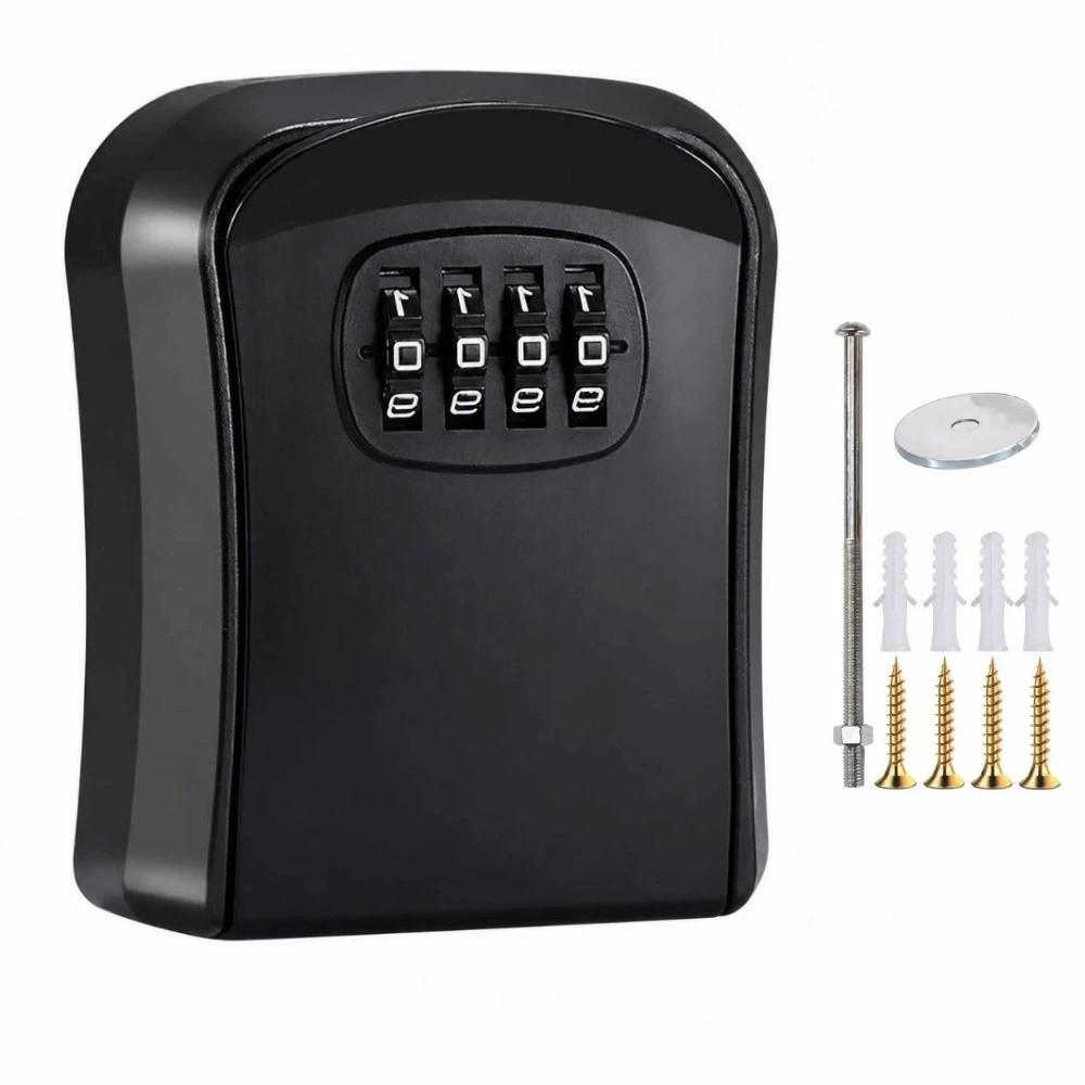 Wall Mounted Key Lock Box Sturdy Combination Lock Box Key Safe Storage Construction Site