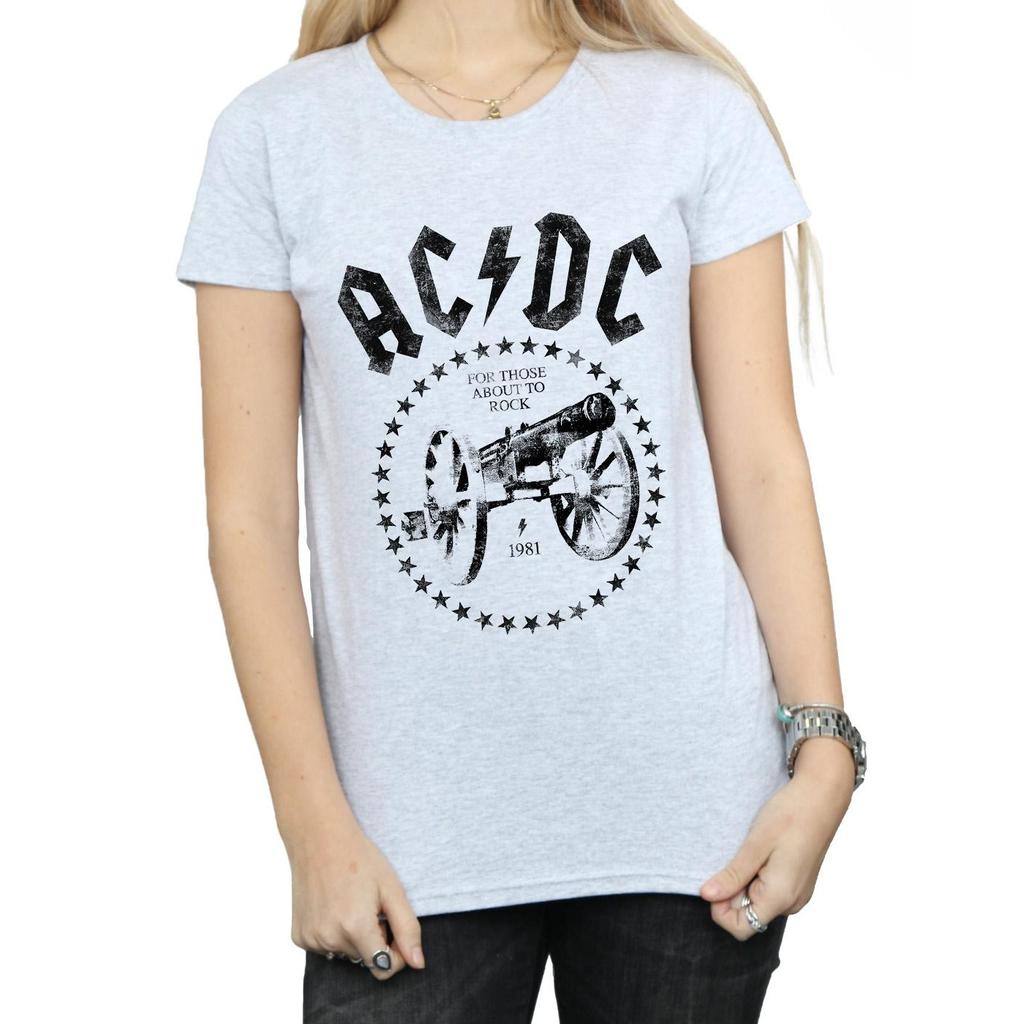 AC/DC Womens/Ladies We Salute You Cannon Cotton T-Shirt