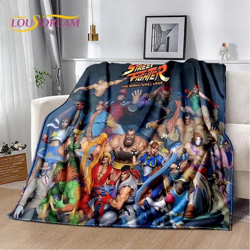 Ретро Игровой Street Fighter Геймер Мягкое Плюшевое Одеяло, Фланелевое Одеяло Плед для Гостиной Спальни Кровати Дивана Пикника Покрытие
