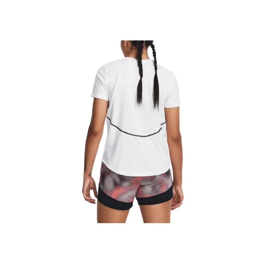 Under Armour Loose Fit Crew Neck Solid Color Short Sleeve T-Shirt Women Tops White 1379446-100