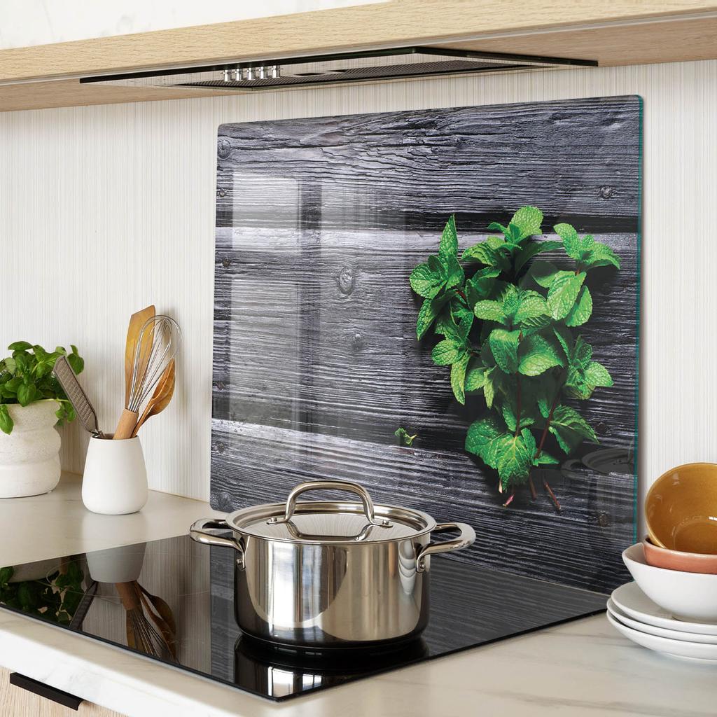 Kitchen Multifunctional Decorative Board Tempered Mint Wood 60x52 cm