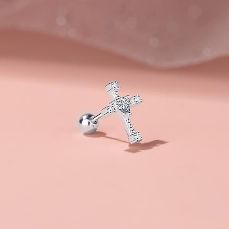 Легкие роскошные серьги-гвоздики в форме креста женские серьги-гвоздики с винтовой застежкой