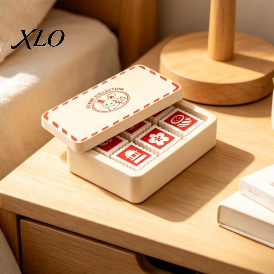 Relaxation Clicker Toys 3D Printed Stamp Box Clicker, Stress Relief Retro Finger Rabbit Pattern Clicky Desk Toy for Adults and Kids Handheld Fidget