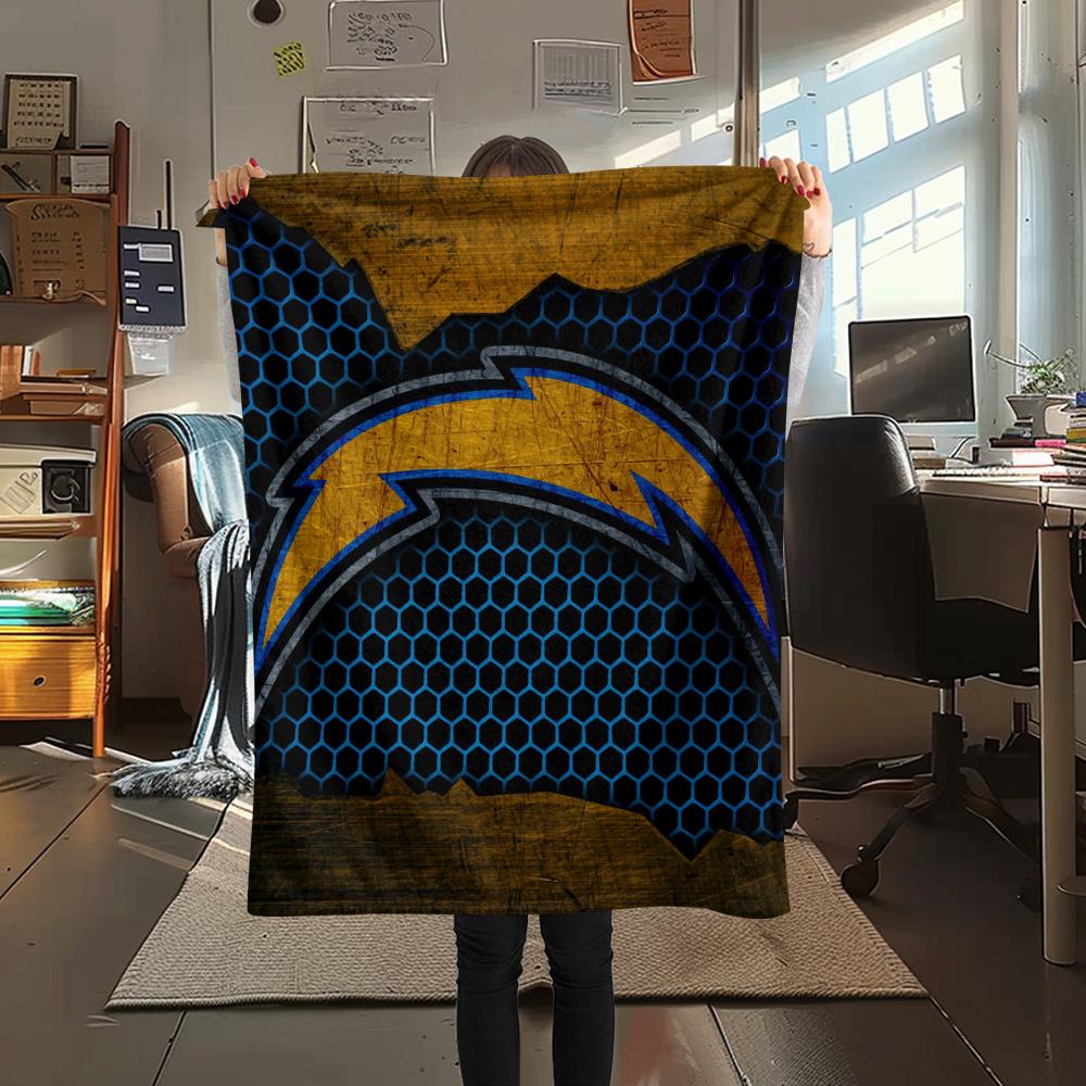 Los Angeles Chargers Print Flannel Blanket, High quality Comfortable for All Seasons, Home Decor, Warmth and Comfort