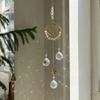 Хрустальный Ловец Солнца Suncatcher с Луной, Бабочкой и Мотыльком, Призматический Ловец Солнца для Окон, Подвесное Украшение, Создатель Радуги для Потолочного Сада, Дома, Помещения