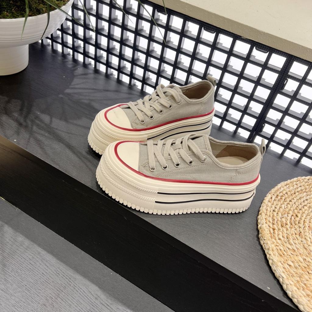 Fashion Casual Board Shoes, Small Height-increasing Platform Canvas Shoes 2025 New Summer Thin Breathable Mesh Shoes
