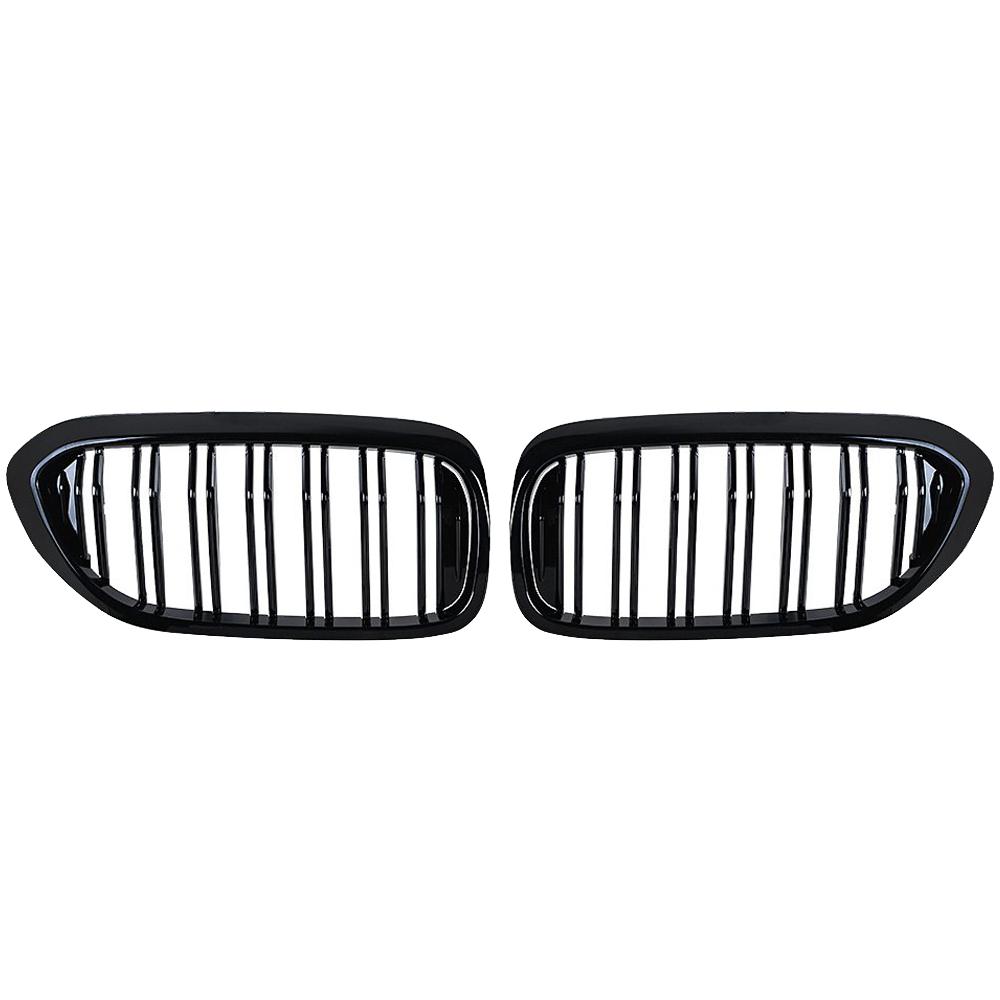 Решетка переднего бампера из углеродного волокна для BMW 5 серии M5 G30 G31 520i 530i 540i ABS 2-планочная глянцево-черная передняя решетка радиатора матовая