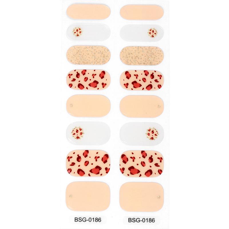 Наклейка для ногтей с рисунком 5D Полуотвержденная гелевая наклейка для ногтей декоративная Бронзовая