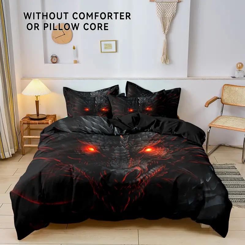 Dream Feilong Digital Printing Three-Piece 3D Duvet Set Kit Direct Sales