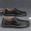 Large Size Hand-stitched Men's Shoes Outdoor Casual Shoes One-pedal Flat-soled Leather Shoes Low-top Large Size Loafer