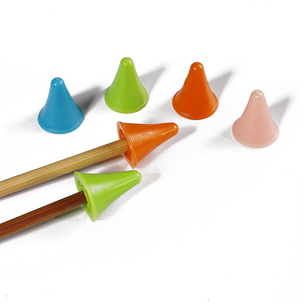 10 шт., резиновая конусная форма, вязать спицы, колпачки, наконечники, защитные очки для вязания, ремесленные швейные аксессуары