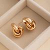 Geometric Twist Earrings Irregular Metal Stud Earrings Personality Knot Earrings  Punk Style