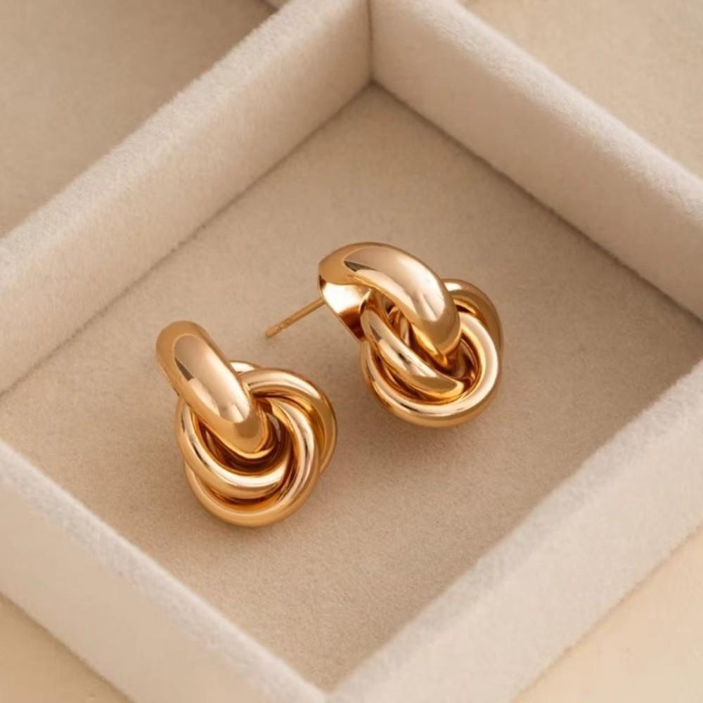 Geometric Twist Earrings Irregular Metal Stud Earrings Personality Knot Earrings Punk Style