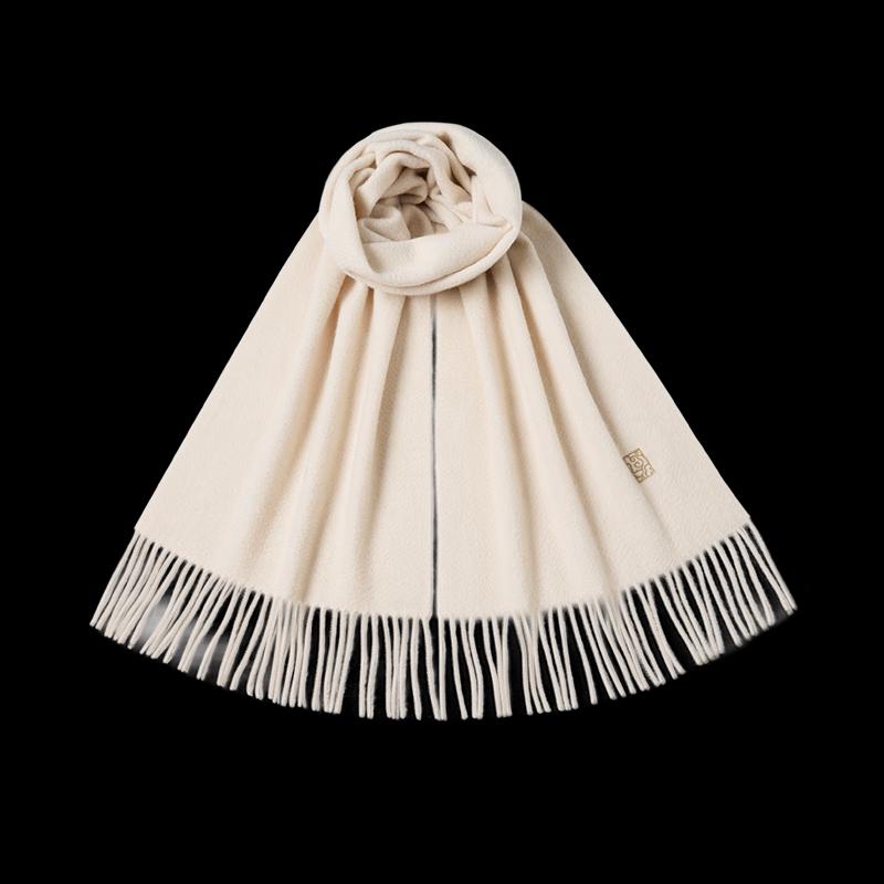 JIUMU Women's Red Pure Wool Winter Scarf