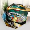 1pc Power Rangers Green Ranger Helmet Automatic Opening Folding Umbrella, 8 Bone Iron Frame Outdoor Umbrella, Perfect Gift for Fans, Travelers, Everyd