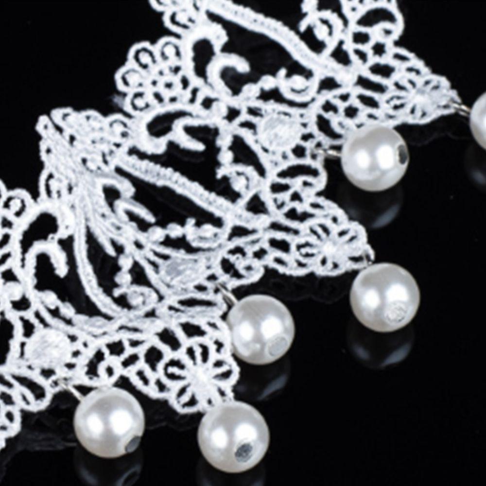 Короткое женское свадебное жемчужное ожерелье с кружевным воротником, готическое ожерелье-чокер
