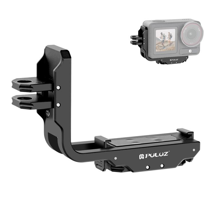 Для DJI Osmo Action 5 Pro / 4 PULUZ Вертикальная Горизонтальная Съемка Быстросъемный Металлический Магнитный L-образный Кронштейн (черный)