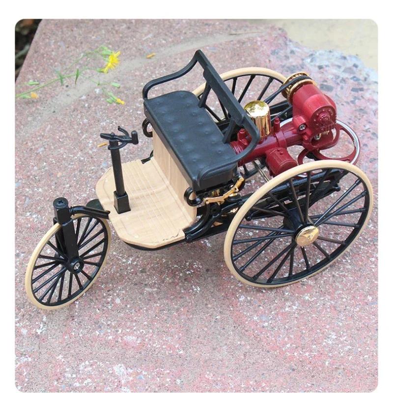 1:12 1886 Винтажный Классический автомобиль №1 литой модель автомобиля симуляция трехколесного велосипеда Игрушка Для Детей Подарок Коллекция F499