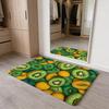 Summer Cartoon Fruit Colorful Floor Mat Washable Absorbent Flannel Door Mat Non-Slip Indoor Floor Carpet