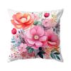 Pink Watercolor Flower Double-Sided Printed Pillow Cover Short Plush Suitable Living Rooms Bedrooms Sofas Throw Cushion Cover