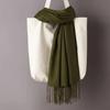 2024 Women Solid Color Cashmere Scarves Black Red Pink Tassel Lady Winter Autumn Long Scarf Thin Female Shawl Bandana Hijab