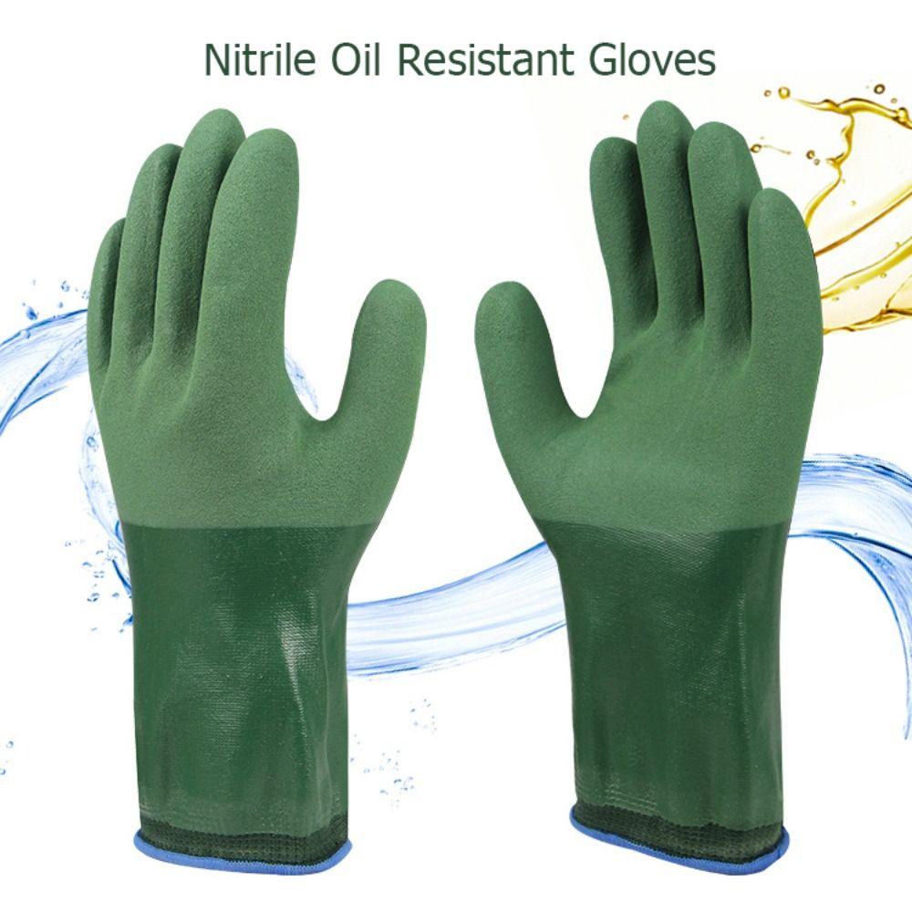 Full Palm Nitrile Gloves Thickened Chemical Proof Gloves Reusable Oil Resistant Gloves Industrial