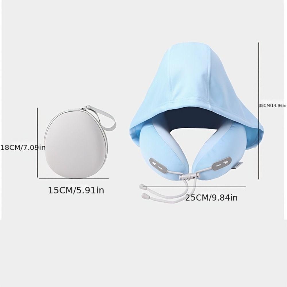 Ice Silk Ergonomic Neck Pillow Soft Travel Pillow Nap Hooded Neck Pillow Airplane
