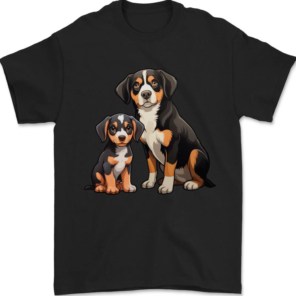 Entlebucher With Puppy Dog Unisexs TShirt 100 Cotton