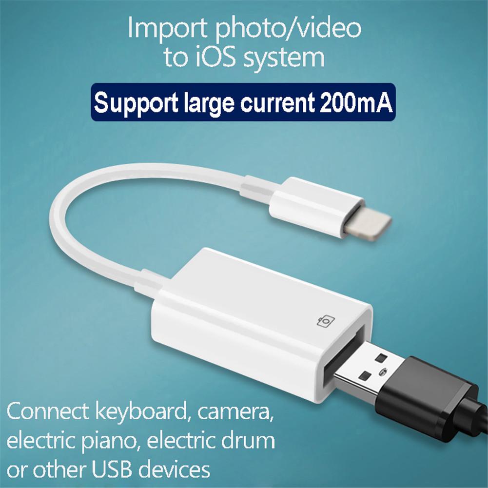 USB OTG Converter Electric Piano MIDI Keyboard to USB Camera Adapter For iPhone 11Pro Max iPad Support iOS 13