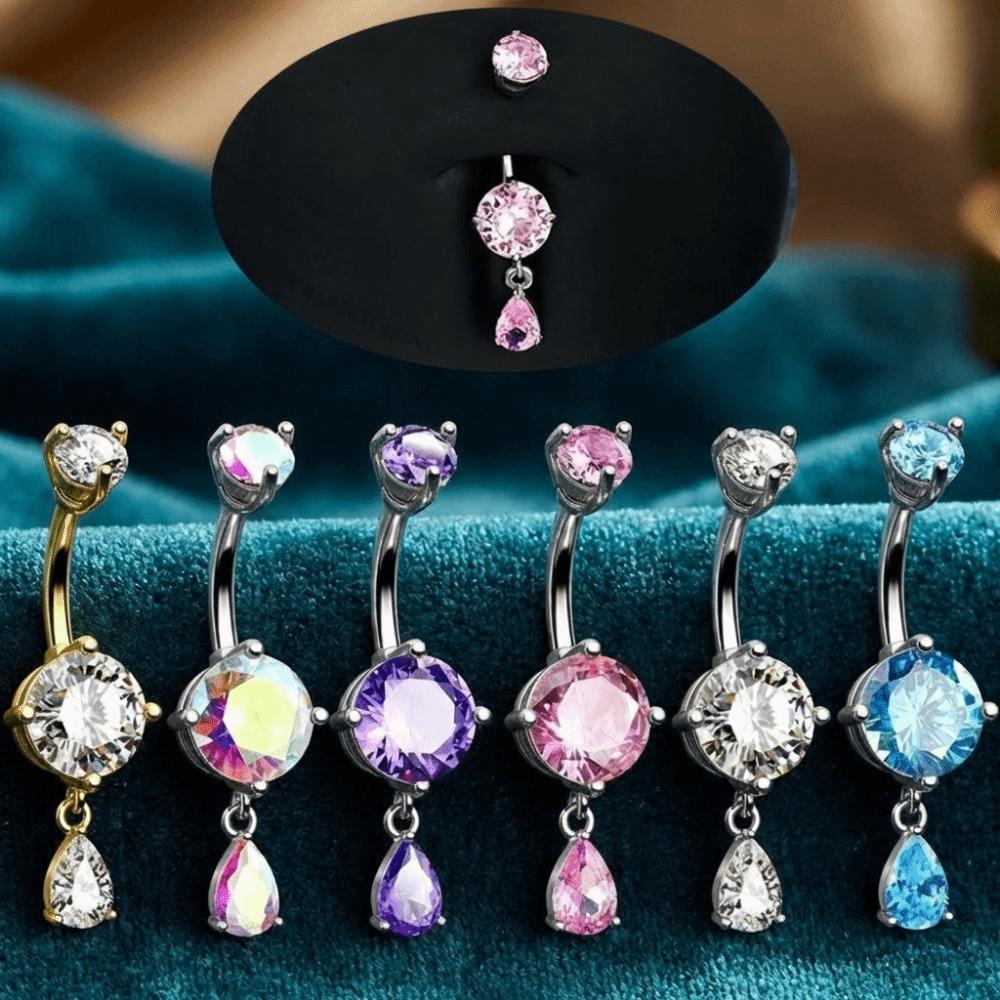 Crystal Navel Ring Stainless Steel Belly Piercing Jewelry Fashion Belly Button Rings  Sexy