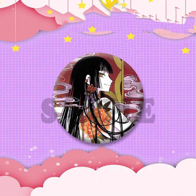 Japanese Manga XxxHolic Can Badge Anime Cartoon Round Cosplay Badge Yuuko Kimihiro Watanuki Brooch on Backpack Accessories Gift