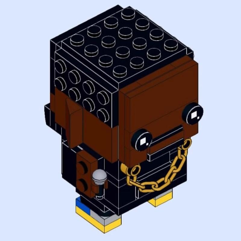 Building Block Compatible With 64344 Kanye, Toy Set Gift, Square Head Boy Particles Kanye West