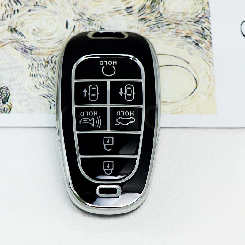 4 5 6 7 8 Кнопок TPU Оболочка для Пульта Ключа Брелок Чехол Крышка для Hyundai 2020-2021 Sonata Nexo DN8 Santa Fe TM Tucson NX4 Staria Ioniq