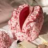 Cherry Printed Ruffle Makeup Bag Large Capacity Wash Storage Bag Toiletry Organizer  Outdoor