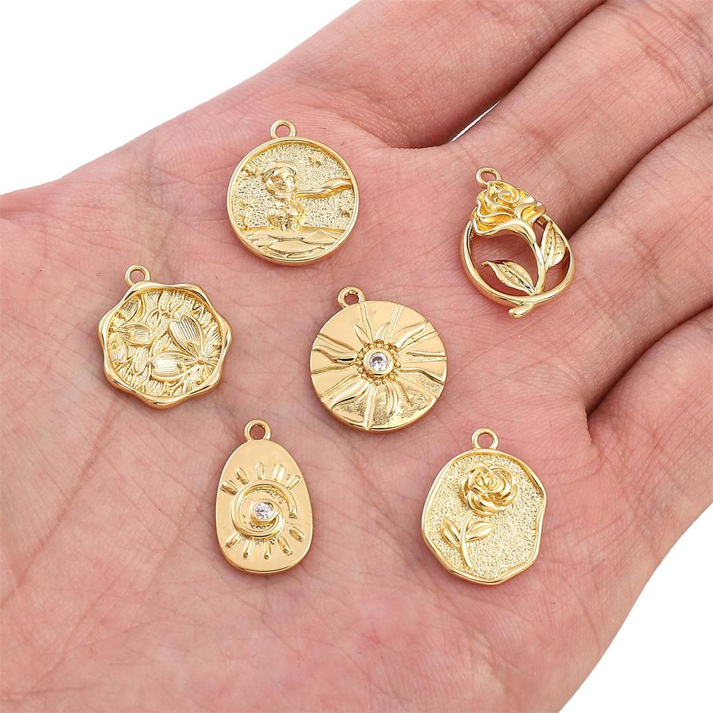 Copper Prince Rose Sun Pendant For DIY Jewelry Making Craft Accessories