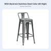Upholstered Highspine Bar Stool rustic design Counter Chair With supportrest Built-in Footrest for Homeowners, Cafe, Dining Area