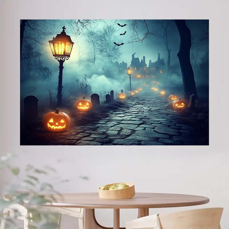 1 piece of Halloween themed background cloth - unfamiliar path with mysterious atmosphere - perfect for Halloween parties